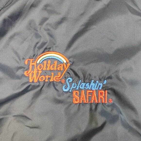 Holiday World Indiana Theme Park Jacket Medium Lined 1/4 Zip Hooded Employee - Picture 3 of 9